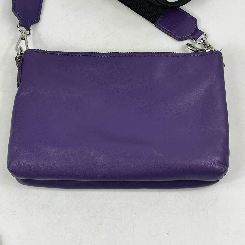 Parfois Womens Crossbody Bag Purse Purple Plum Double Zip Adjustable Strap - Picture 4 of 15